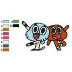 Fanboy and Chum Chum Gumball and Darwin 05 Embroidery Design